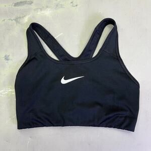NIKE Swoosh Logo Dri-Fit Sports Bra Women's Sz S Black/White (Pre-Owned)